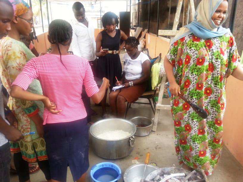 Prof.Tom Olali with CLK 404 students during a practicum lesson in Old Town, Mombasa, Kenya