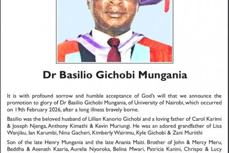 KIFO CHA DKT. BASILIO GICHOBI MUNGANIA