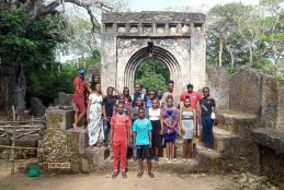 Prof.Olali and Prof.Timammy with CLK 404 students at Gede Ruins, Kilifi County